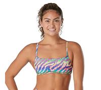 Speedo Women's Swimsuit Top Bikini Endurance Strappy Back Demi, Pride Animal Fever, Medium