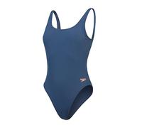 Speedo Women's Textured Deep U-Back Swimsuit | Swimwear | Stylish Design, Spruce Blue, 10