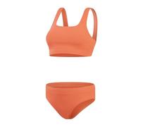 Speedo Womens Txt UBk 2Pc One Piece Swimsuit Brown/Oran 40