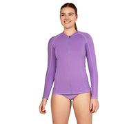 Speedo Women's Uv Swim Shirt Long Sleeve Full Zip Front Rashguard Rash Guard, Fairy Wren, Small