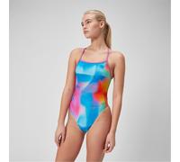 Speedo Womens Water Color Patterned One Piece Swimsuit in Black/Pink - Size X-Large