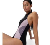 Speedo Zip Front Colorblock Swimsuit | One Piece Swimming Costume