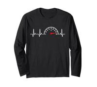 Speedometer Heartbeat Motorcycle Cars High Speed Driving Men Long Sleeve T-Shirt