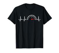 Speedometer Heartbeat Motorcycle Cars High Speed Driving Men T-Shirt