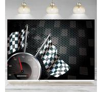 Speedometer Racing Chequered Flag Backdrop Motorcycle Race Photography Background Motor Car Sport Banner Party Decoration 210X150cm