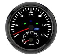Speedometer Universal 2 In 1 Gauge For Car Marine Tachometer Speedometer 110mm Motor GPS Speed Meter With Turn Signal Lights(200KMH BS)(120MPH BN)