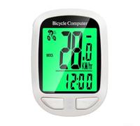 Speedometer, Wireless Bike Computer Odometer, Cycling Speedometer with LCD Display for MTB Road Bike(White)