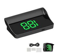 Speedometer with Head-up Display, Digital GPS Speedometer Car mph HUD, Heads up display Car Speedometer, Real-Time Speedometers Cars, Automatic Startup USB Plug Play for All Cars (Green, KM)