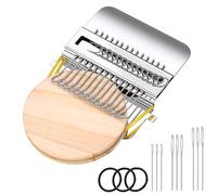 Speedweve Darning Loom 10 Hooks, Mini Weaving Machine for Repair Jeans Socks, Wooden Knitting Loom with Stainless Steel Hooks, DIY Mending Tool for Clothes, Quick Repair Kit for Beginners