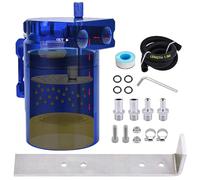 SPEEDWOW Oil Catch Can Tank Micron Bronze Baffled Filter With Hose Kit Universal Blue