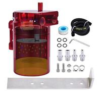 SPEEDWOW Oil Catch Can Tank Micron Bronze Baffled Filter With Hose Kit Universal Red