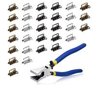 SPEEDWOX 1.25 Inch Key Ring Bulk Fob Hardware 30 Sets with Split Rings and Glass Breaking Pliers for Webbing Fabric Strapping Wristlet Multicolor Key Fob Antique Black/Antique Brass/White Nickel