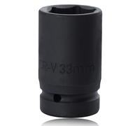 SPEEDWOX 1" Drive 33mm Deep Impact Socket 1" Drive Deep 6 Point Impact Socket Metric Axle Nut Socket for Easy Removal of Axle Shaft Nuts Radius Corner Design Chamfered Opening