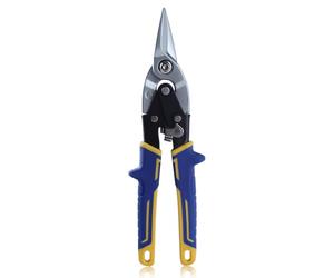 SPEEDWOX 10 Inch Straight Cut Aviation Tin Snips Offset Aviation Snip Labor Saving Tin Snip Wire Cutter for Cutting Metal Sheet with Serrated Jaws Non-Slip Handle Safety Latch and Hanging Hole