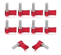 SPEEDWOX 10 Pcs M6 17mm Thumb Screw with Handle, Knob Clamping Screw, Red