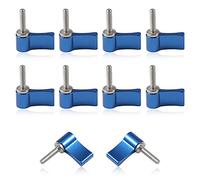 SPEEDWOX 10 Pcs Male Threading Rotating Knob, M4 17mm Adjustable Thumb Lever Screw，Rotating Knob with Single Wing, Blue Aluminum Alloy