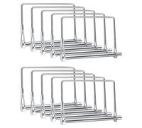 SPEEDWOX 10 PCS Trailer Coupler Pin 1/4-Inch Diameter 4-Inch Long Shaft Locking Pin Set Trailer Hitch Locking Pins Square Towing Hitch Pins Silver for Farm Lawn Hitches and Garden