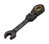 SPEEDWOX 10mm Stubby Flex-Head Ratcheting Combination Wrench - 72 Tooth Box and Open End Spanner, Anti-Slip Flexible Head, Heat-Treated CR-V Steel Works on Stripped and Rounded Bolts