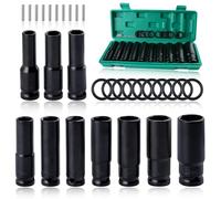 SPEEDWOX 10pcs 1/2" Drive Deep Impact Socket Set Metric Socket Set 10-24 mm, Deep Sockets, 6 Point 1/2 Inch Drive 6 Point Impact Socket Set with A Storage Case 1/2" Drive Socket Set