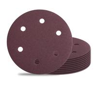 SPEEDWOX 10PCS 100 Grit 9 Inch 6 Hole Sanding Discs 9 Inch 6 Hole Hook-and-Loop Sanding Discs 9" Round Abrasive Disc Hook and Loop Sandpaper Aluminum Oxide Hook and Loop for Drywall Sander