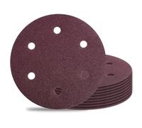 SPEEDWOX 10PCS 60 Grit 9 Inch 6 Hole Sanding Discs 9 Inch 6 Hole Hook-and-Loop Sanding Discs 9" Round Abrasive Disc Hook and Loop Sandpaper Aluminum Oxide Hook and Loop for Drywall Sander