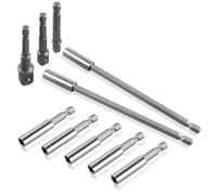 SPEEDWOX 10pcs Magnetic Extension Socket Drill Bit Holder 1/4" Hex Power Tools Magnetic Bit Holder Set 2.4 Inch Extension + 6Inch Magnetic Screwdriver Bit Holder Extension + 3Pcs Socket Adapter Set