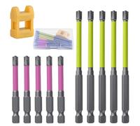 SPEEDWOX 10pcs Magnetic Special Flat Slotted Phillips Cross Head Screwdriver Bit Set Electrician Impact Screwdriver Bit 1/4 Inch Hex Shank Electrician Impact Screwdriver Bit Set with Storage Case