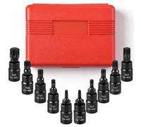 SPEEDWOX 10PCS Torx Bit Socket Set T20-T60 Anti-Slip Flank Drive Design 3/8" Drive Allen Socket Set with Plastic Case Chrome Molybdenum Alloy Steel for Mechanic, DIY, Automotive & Home Repair