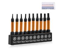 SPEEDWOX 10PCS Triangle Screwdriver Set 2" Length S2 Steel Magnetic Tips Triangle Head Screwdriver Bits 1/4" Hex Shank Drill, Sizes TA12-TA30 for Appliance, Computer, Automotive Repair, Narrow Spaces