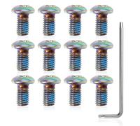 SPEEDWOX 12 Pcs Bicycle Rotor Screws, Disc Brake Rotor Bolts M5x10mm, MTB Rotor Bolts Colorful with T25 Star Wrench for Road Bike Mountain Bike