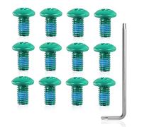SPEEDWOX 12 Pcs Bicycle Rotor Screws, Disc Brake Rotor Bolts M5x10mm, MTB Rotor Bolts Green with T25 Star Wrench for Road Bike Mountain Bike