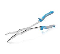 SPEEDWOX 13-Inch Dual Pivot Pliers Bent Long Nose Dual Material Pliers Double Joint Bent Long Nose Plier Long Reach Needle Nose Pliers Extra Reach Compound Action