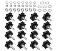 SPEEDWOX 16Pcs Threaded Knurled Thumb Nuts M6 x 25mm ＆ M8 x 30mm Thread Star Knobs Star Shaped Thread Knob Nut Clamping Knob Tightening Screw for Umbrella Base Replacement Knurled Clamping Knobs