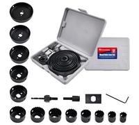 SPEEDWOX 17-Piece Hole Saw Kit with 3/4" to 5" (19mm-127mm) Saw Blades Drill Bits for Metal Drywall Saw Circle Saw Hole Saw Drill Bit Wood Drill Bit Set for Soft Wood Plywood Drywall PVC