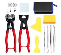 SPEEDWOX 18PCS Mosaic Tools for Adults Ceramic Tile Nippers Mosaic Cutting Pliers with Replacement Cutting Wheel Scrapers Tweezers Double-Ended Hook Spatula Sponge Cleaning Cloth Leather Zipper Bag