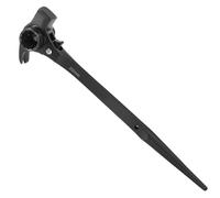 SPEEDWOX 19mm x 22mm Scaffold Ratchet Wrench Multifunctional Spud Podger Wrench with Claw Pry Bar Nail Puller & Hammer, Double Ended Socket Scaffolding Tool for Construction & Iron Work