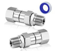 SPEEDWOX 2 Pcs 3/8 Inch NPT Pressure Washer Swivel Fitting Anti-Twist 3/8" Swivel Male to Female Stainless Steel Connector Joint 360 Degree Kink-Free Connector for Hose with Tape 4000 PSI