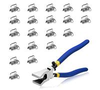 SPEEDWOX 20 Sets Key Chain Fob Hardware Set with Split Rings Key Fob Pliers Glass Breaking Pliers Tools for 1 Inch Webbing Fabric Strapping Wristlet Key Fob White Nickel