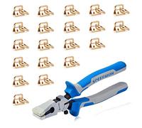 SPEEDWOX 20 Sets of Key Fob Pliers 0.8 Inch Key Fob Hardware with Keychain Split Rings Webbing Fabric Strapping Golden Glass Breaking Pliers Tools with Rubber Tips