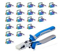 SPEEDWOX 20Pcs 0.8" Rainbow Key Fob Hardware with Key Fob Pliers Set, 8" Glass Breaking Pliers with Rubber Tips, Flat Jaws, Hardware with Key Ring for Wristlet Keychain Hardware