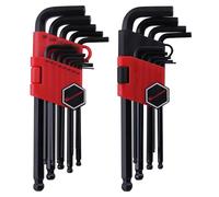 SPEEDWOX 22pcs Allen Key Set with Ball End Metric & SAE with Storage Case L Shape Hex Key Allen Wrench with Ball End SAE and Metric Allen Keys MM(1.5mm-10mm) SAE(0.05"-3/8) for Basic Home Repair