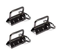 SPEEDWOX 25 Pcs Key Fob Hardware with Split Ring Webbing Gun Black 1.25 Inch