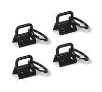 SPEEDWOX 25Pcs 1 Inch Key Fob Hardware Set, Dark Black Keychain Wristlet with Split Ring, for Ribbon Webbing