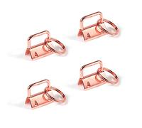 SPEEDWOX 25Pcs 1 Inch Key Fob Hardware Set, Rose Gold Keychain Wristlet with Split Ring, for Ribbon Webbing