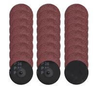 SPEEDWOX 25pcs 3 Inch Quick Change Disc Set 36 Grits Sanding Disc Roll Lock R-Type Roll Lock Adapter & Backing Pad for Die Grinder Surface Strip Grind Polish Finish Burr Rust Paint Removal