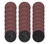 SPEEDWOX 25pcs 3 Inch Quick Change Disc Set 40 Grits Sanding Disc Roll Lock R-Type Roll Lock Adapter & Backing Pad for Die Grinder Surface Strip Grind Polish Finish Burr Rust Paint Removal