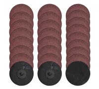 SPEEDWOX 25pcs 3 Inch Quick Change Disc Set 60 Grits Sanding Disc Roll Lock R-Type Roll Lock Adapter & Backing Pad for Die Grinder Surface Strip Grind Polish Finish Burr Rust Paint Removal