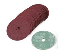 SPEEDWOX 25pcs 80 Grit Aluminum Oxide Resin Fiber Sanding and Grinding Discs, 4-Inch x 5/8-Inch Center Hole Abrasive Disc for Angle Grinders