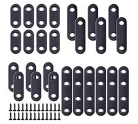 SPEEDWOX 26 Sets Flat Plate Straight Bracket Flat Brace Bracket Stainless Steel Straight Brace 36mm 46mm 56mm 76mm with 64 Pieces Screws Storage Box for Wood, Board, Bed Frame, Furniture