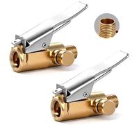 SPEEDWOX 2PCS Locking Tire Air Chuck Brass Quick Connect Tire Inflator Adapter Release Button for Lock On Air Compressor Pump Hose Fitting Tool Nozzle Adapter Connect Accessories Tool